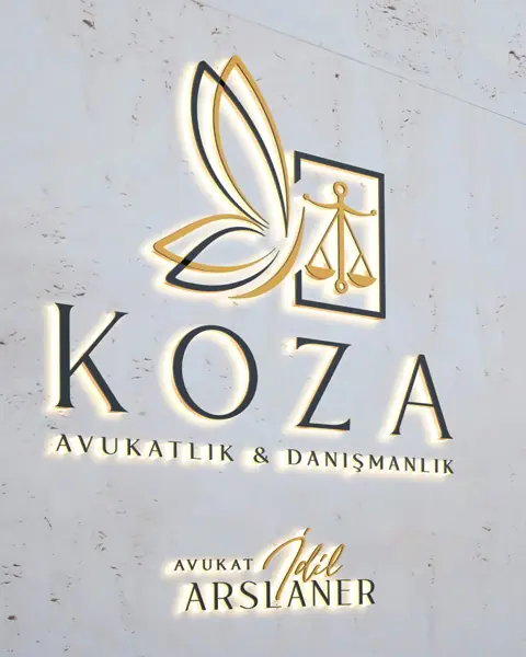 Koza Avukatlık & Danışmanlık logosu, ışıklı tabela uygulaması