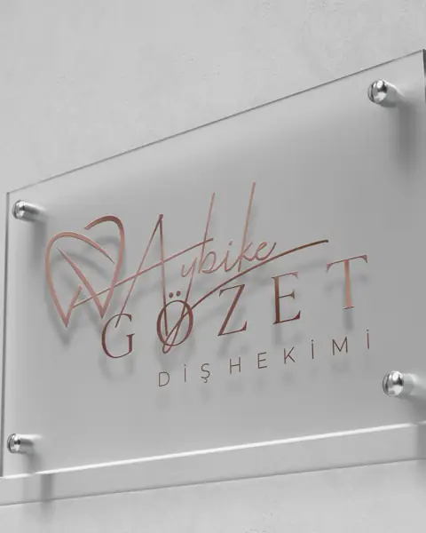 Dt. Aybike Gözet logosu, cam tabela