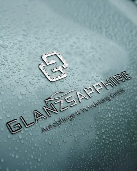 Glanzsapphire logosu, araç bakım markası baskısı
