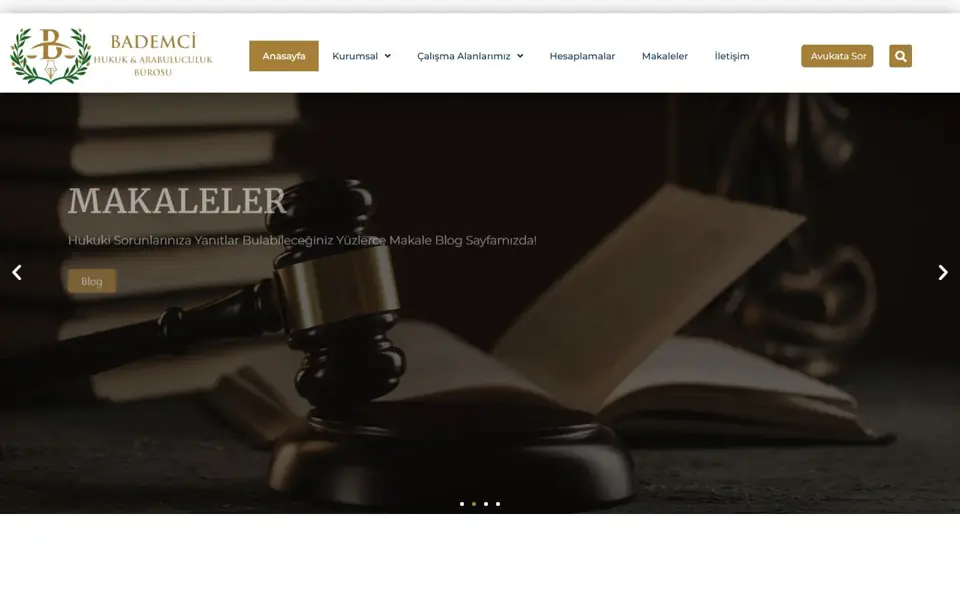 Bademci Hukuk web sitesi