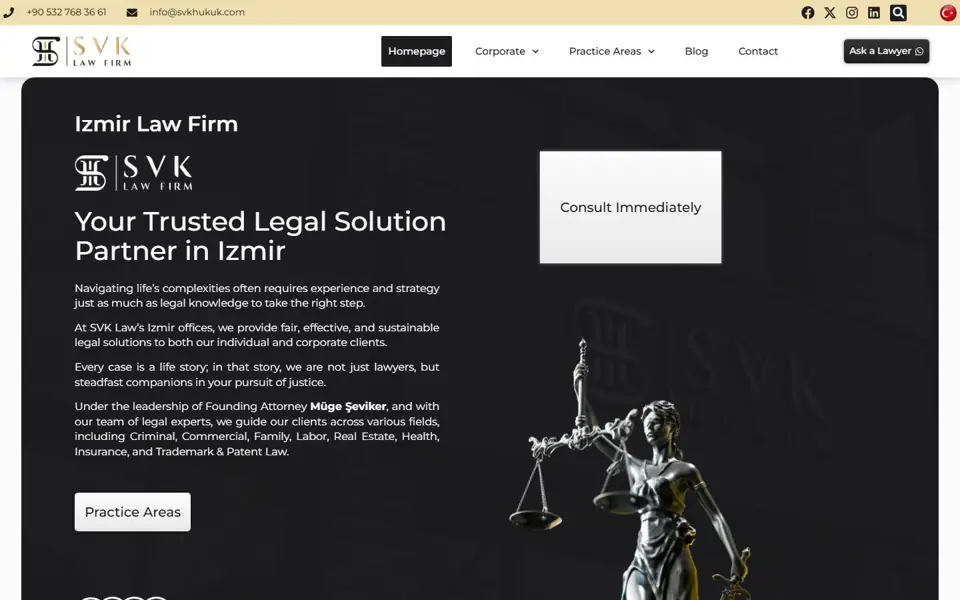 SVK Law Firm web sitesi