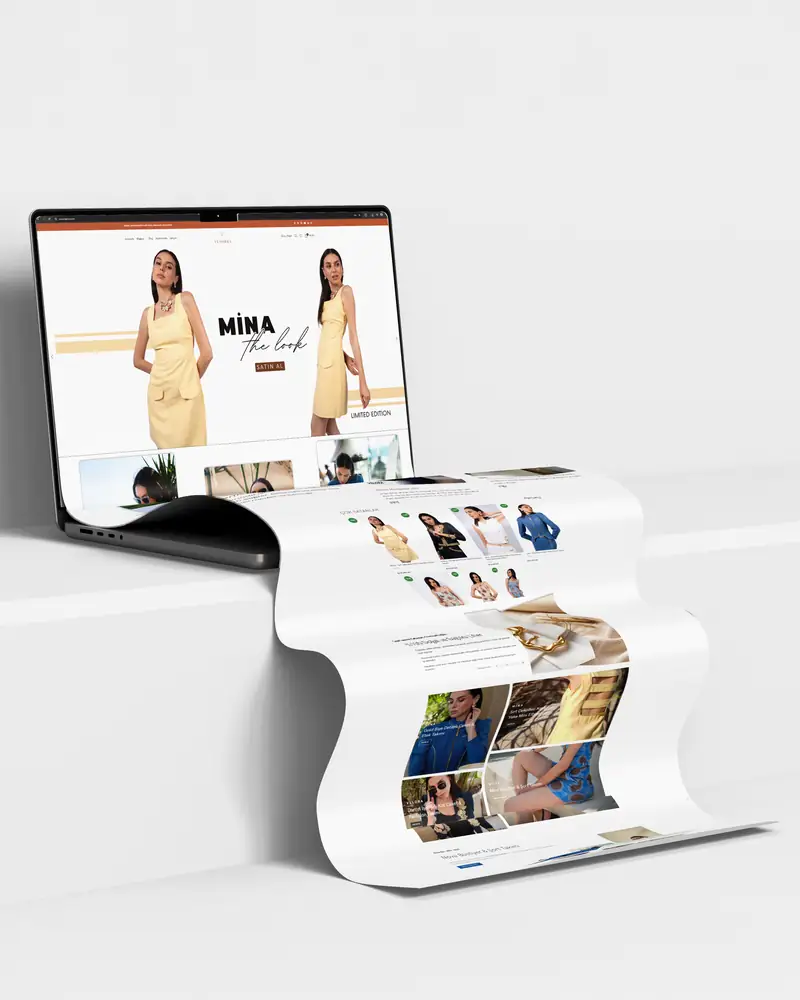 Vesorra Privé e-ticaret sitesi kâğıt rulo mockup